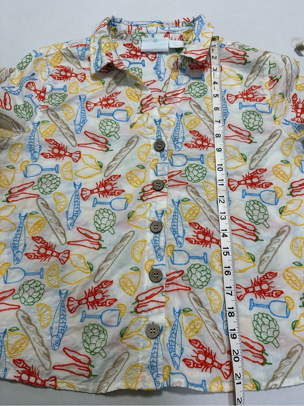 Cynthia Rowley L Cotton Boxy Relaxed Button Up Coastal Beachy Tomato Girl Summer - Picture 7 of 16